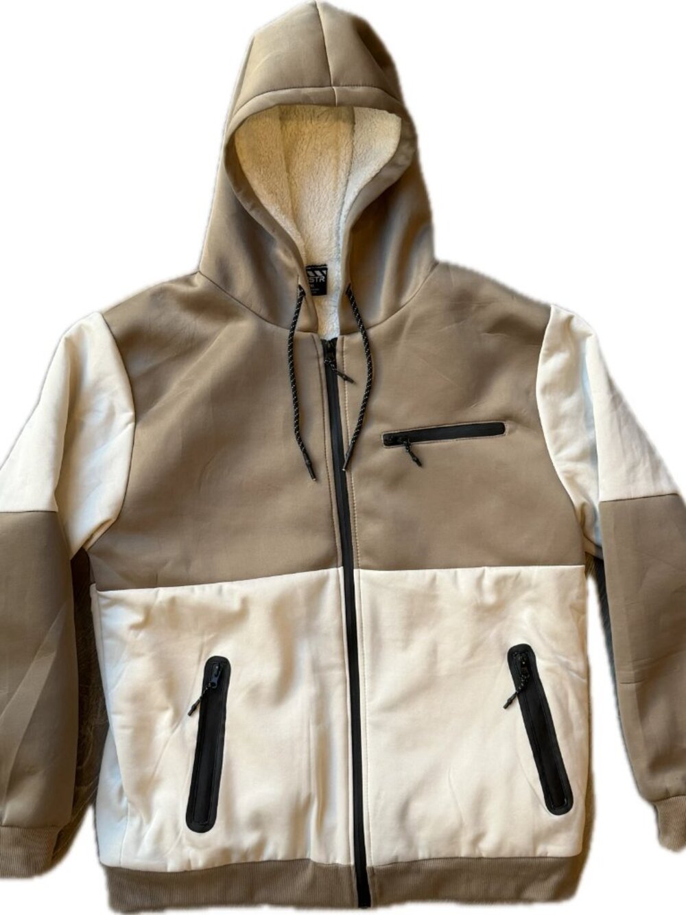 RGSTR Men 2XL Sherpa Fleece Lined Full Zip Colorblock Hoodie Jacket
